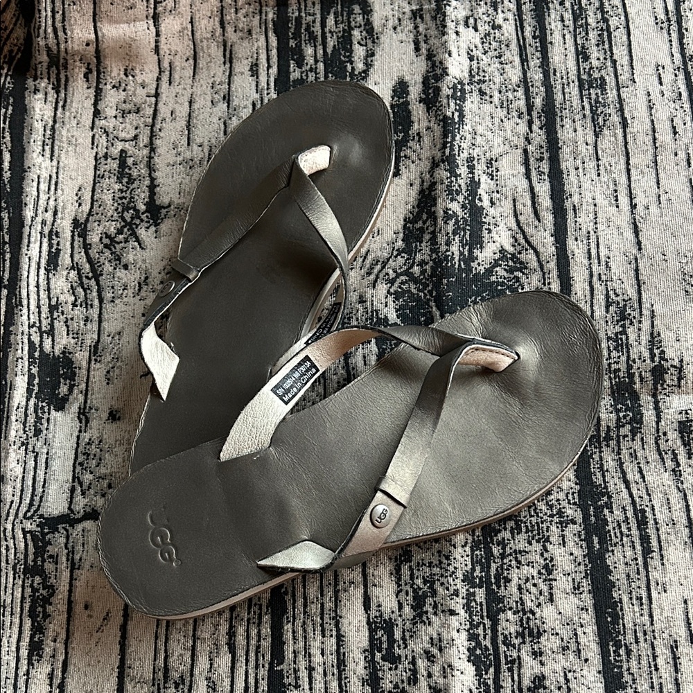 UGG Women's Metallic Gray Sandals